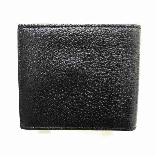 GUCCI GG Marmont Fold Wallet 428725 203887 Leather Black Bifold Gold Men's Women's Unisex