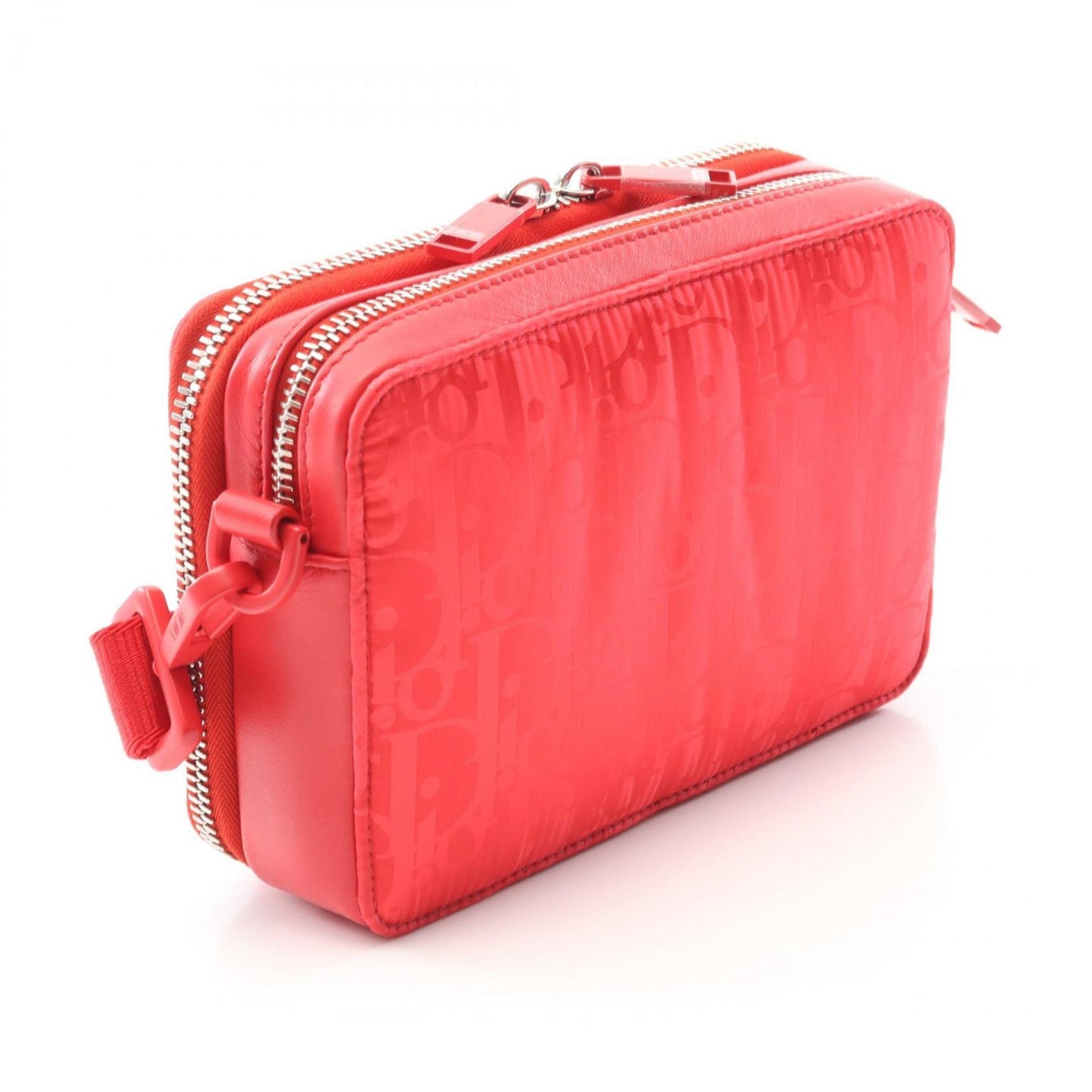 Christian Dior Red Color Nylon Leather Shoulder Bag ()