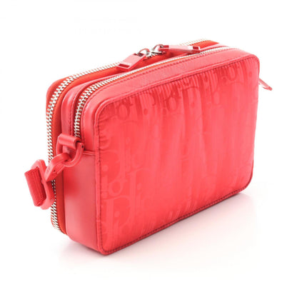 Christian Dior Red Color Nylon Leather Shoulder Bag ()