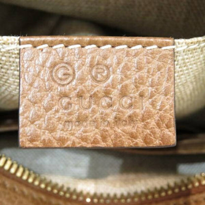 Gucci Brown Gg Canvas Leather Shoulder Bag