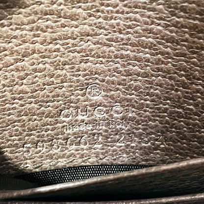 Gucci Beige Dark Brown Canvas Leather Wallet (Bi-Fold)
