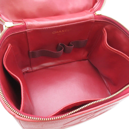 CHANEL 2way vanity bag Red Caviar Skin [Grained Calf]