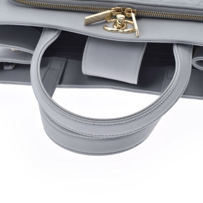 Chanel matelasse gray ladies caviar skin handbag