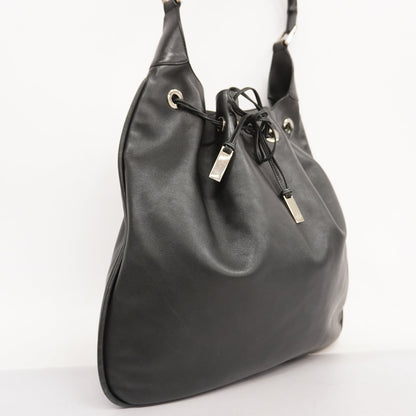 GUCCI  Bamboo Shoulder Bag 001 4006 Women's Leather Shoulder Bag Black
