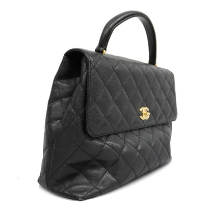 CHANELAuth  Matelasse Handbag Women's Caviar Leather Black
