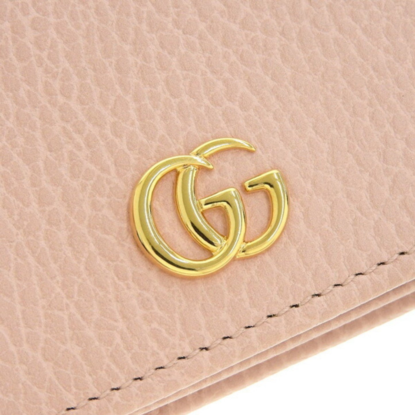 GUCCI GG Marmont Leather Bifold Wallet 456126 Pink Women's