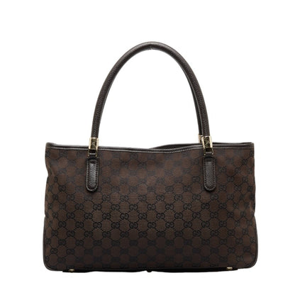 GUCCI GG Canvas Handbag Shoulder Bag 290826 Brown Leather Women's