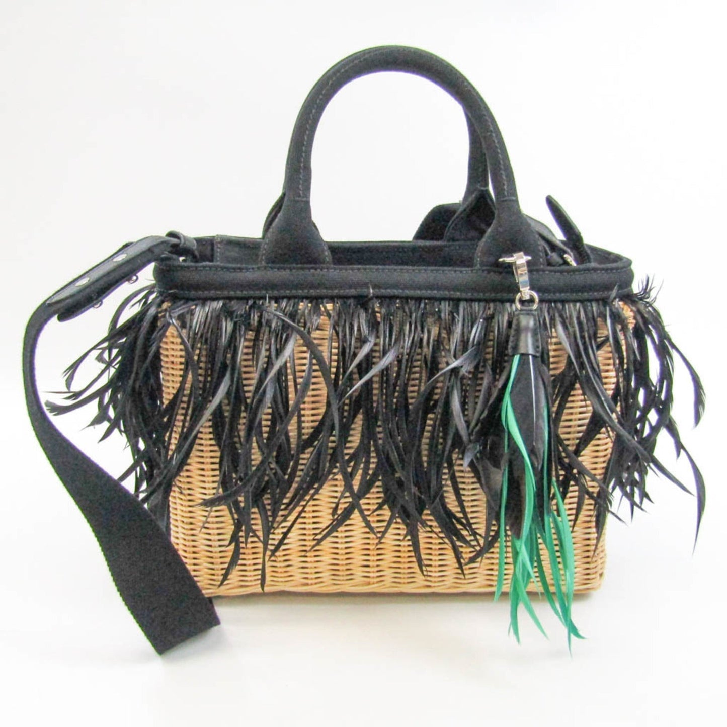 Prada MIDOLLINO PIUME 1BG835 Women's Bamboo HandBag