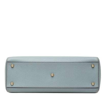 Christian Dior Lady Dior Gray Leather Handbag Shoulder Bag ()