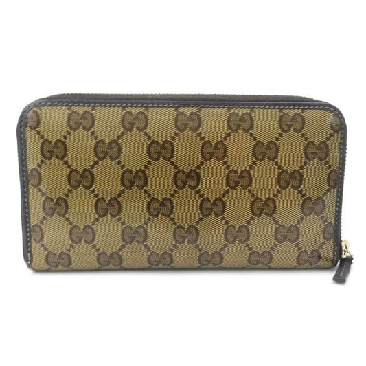 GUCCI round zipper long wallet/GG crystal brown unisex 363423