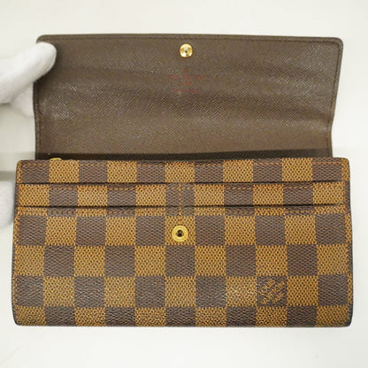 Louis VuittonAuth  Damier Portofeuil Sara N61734 Men,Women,Unisex Long Wallet