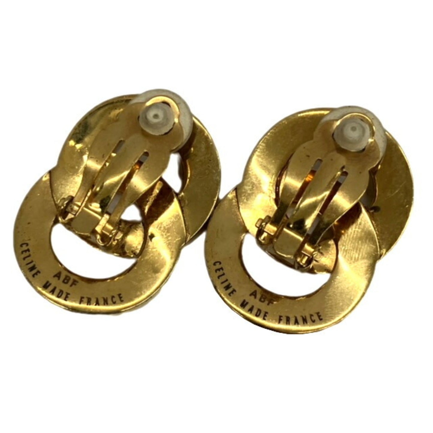Celine Design Earrings Round GP Gold Ladies