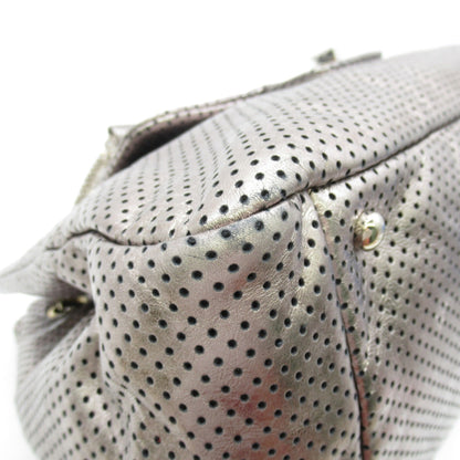 CHANEL 2.55 ChainShoulder Bag Silver metallic leather