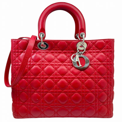 Christian Dior Pink Leather Handbag Tote Bag ()
