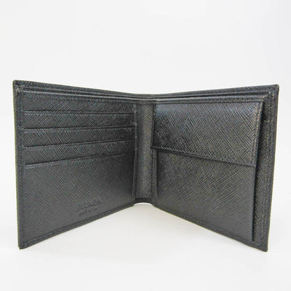 Prada Saffiano 2MO738 Men's Leather Wallet [bi-fold] Black