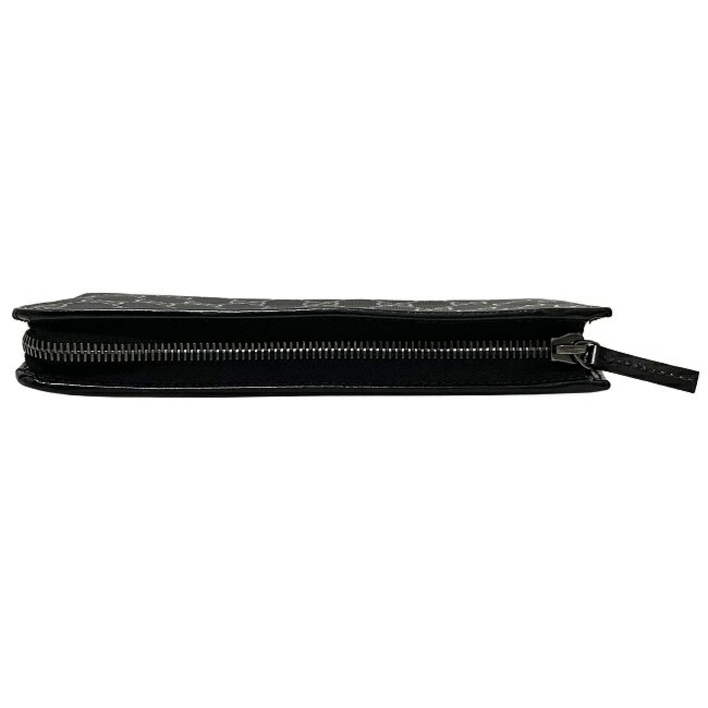 Gucci Gg Imprimé Black Pvc Leather Long Wallet (Bi-Fold)