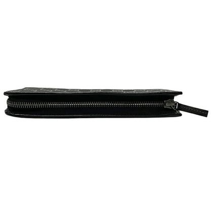 Gucci Gg Imprimé Black Pvc Leather Long Wallet (Bi-Fold)
