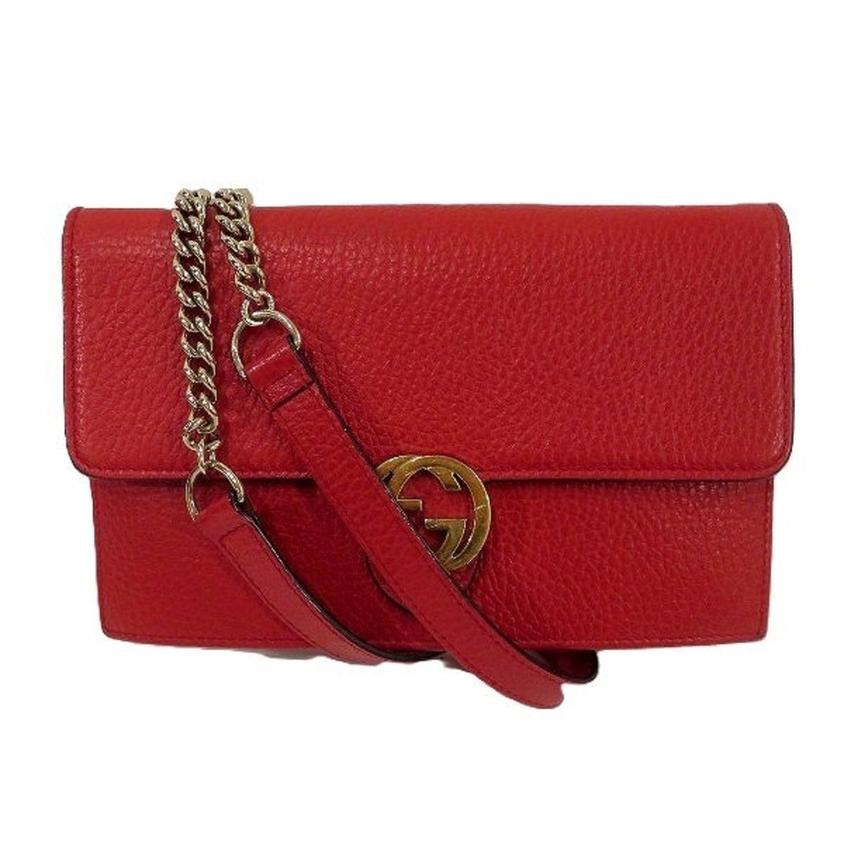 Gucci Red Color Leather Shoulder Bag ()