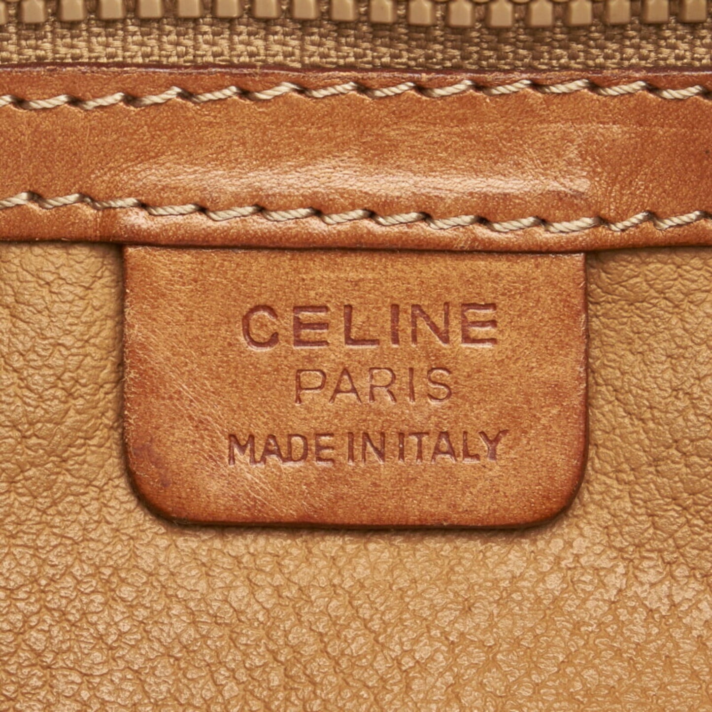 Celine Macadam Cylinder Handbag Boston Bag Brown PVC Leather Ladies