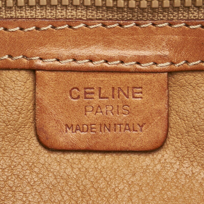 Celine Macadam Cylinder Handbag Boston Bag Brown PVC Leather Ladies