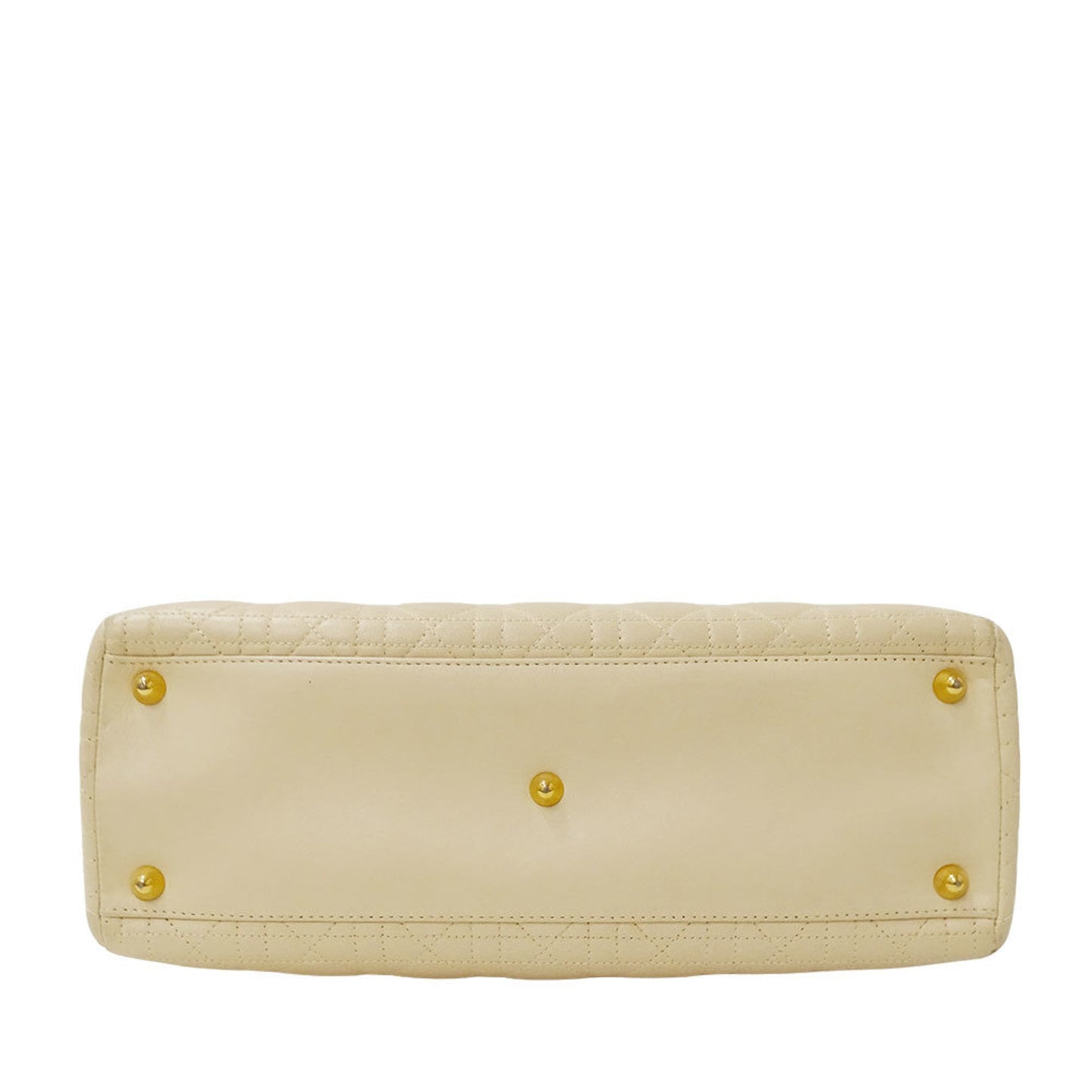 Christian Dior Lady Dior Ivory Leather Handbag Shoulder Bag ()