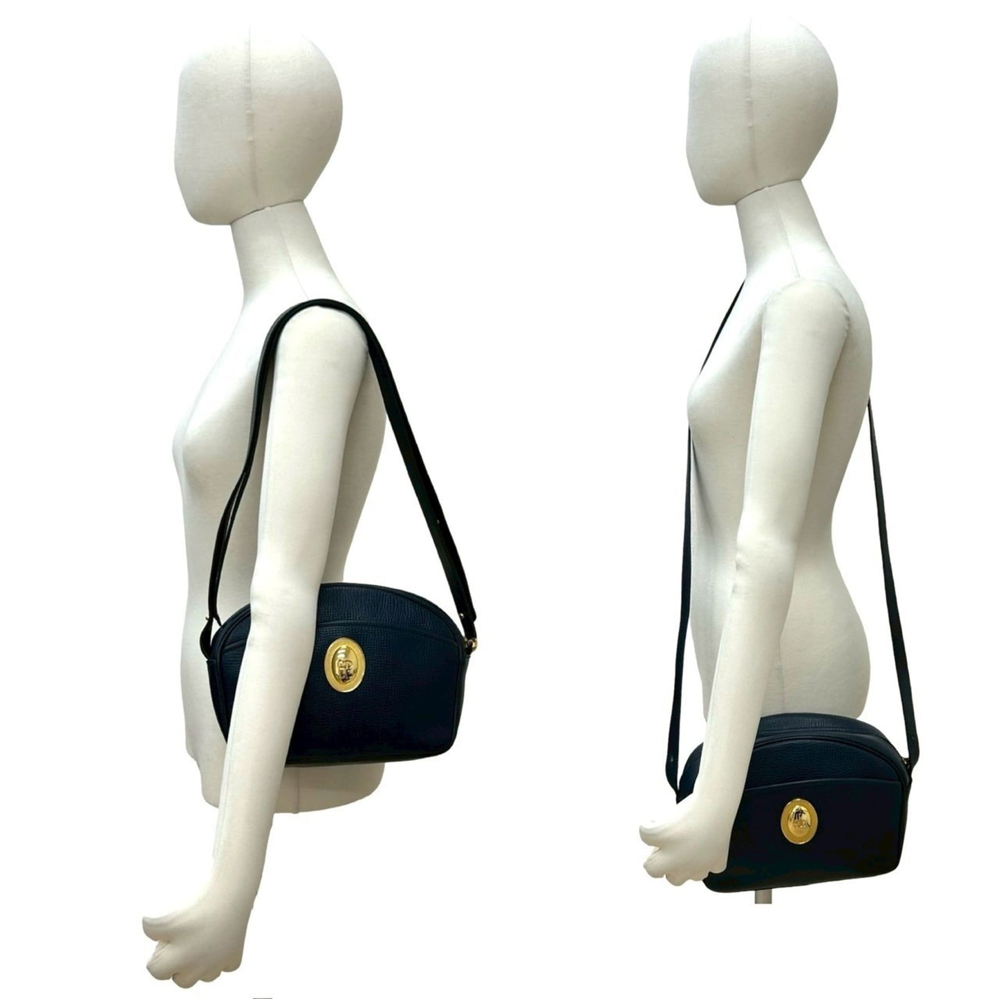 Christian Dior Navy Leather Pochette Shoulder Bag ()