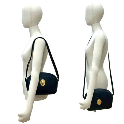 Christian Dior Navy Leather Pochette Shoulder Bag ()