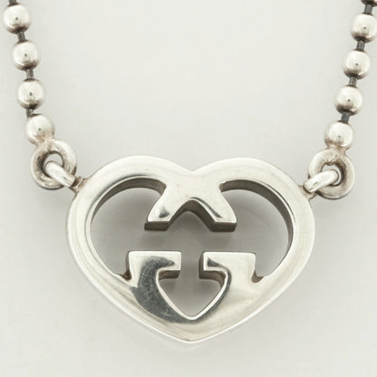 Gucci SV925 Necklace Heart GG Interlocking G Silver Ladies 925