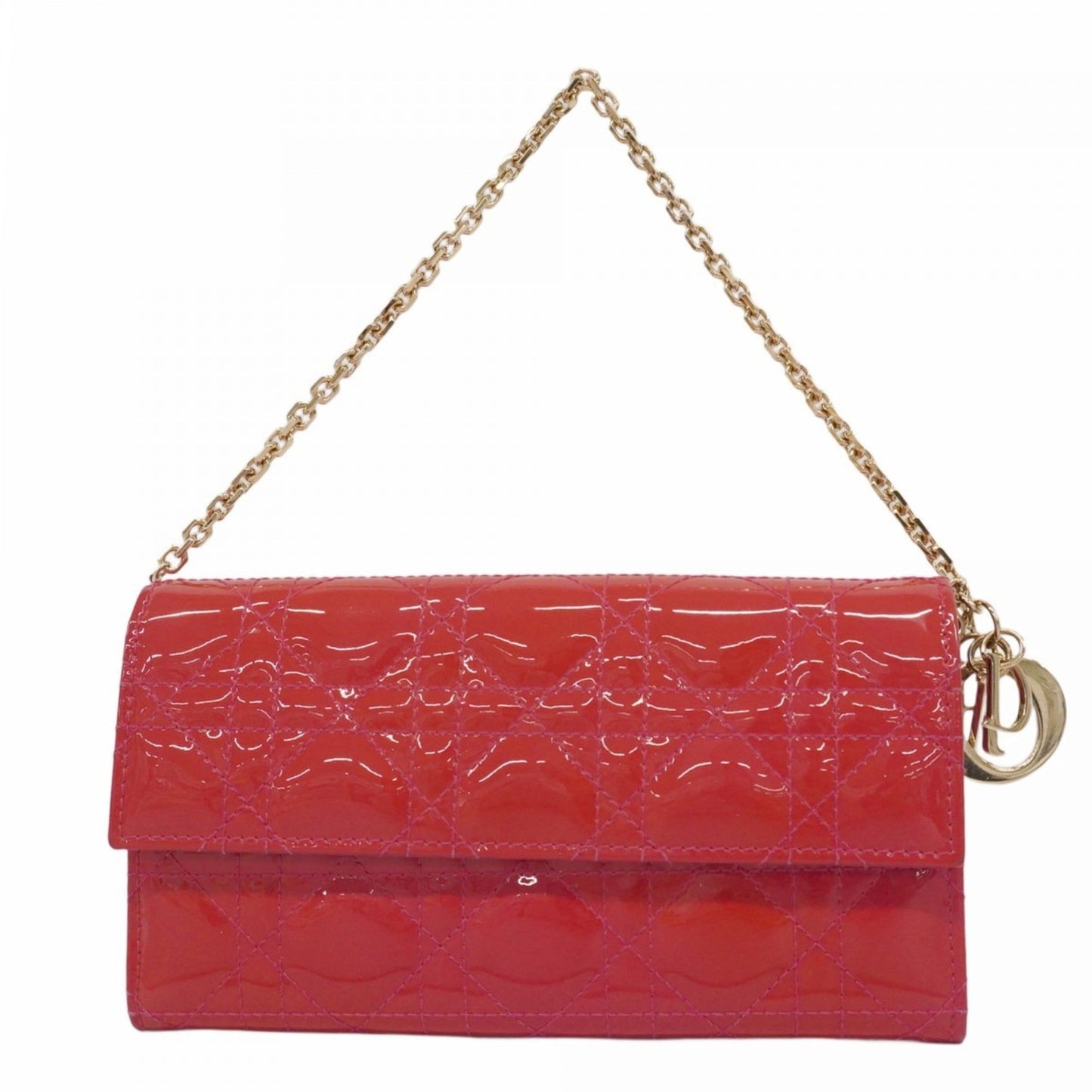 Christian Dior Pink Red Color Long Wallet (Bi-Fold) ()