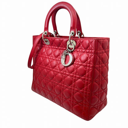 Christian Dior Pink Leather Handbag Tote Bag ()
