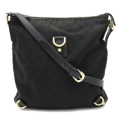 GUCCI GG canvas shoulder bag leather black 131326