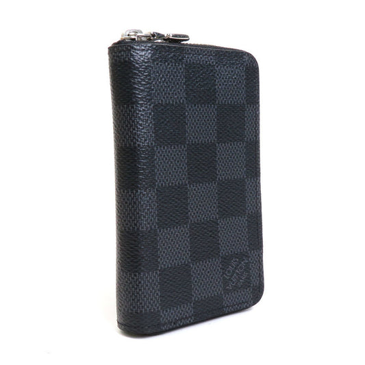 LOUIS VUITTON Coin Case Damier Graphite Zippy Purse/Damier Black Men's N63076