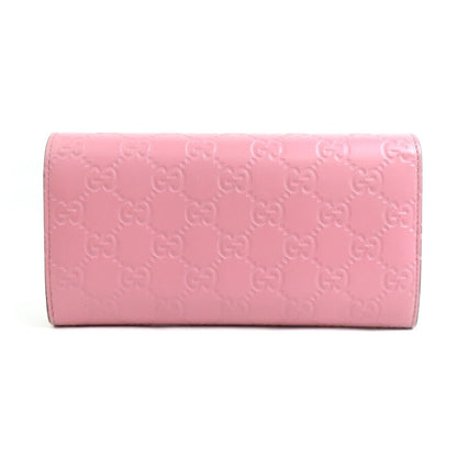 Gucci Pink Leather Long Wallet (Bi-Fold)