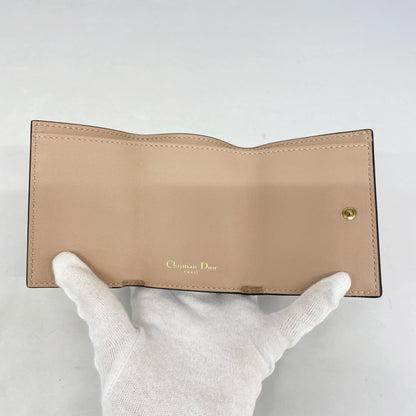 Christian Dior Pink Beige Leather Wallet (Tri-Fold) ()