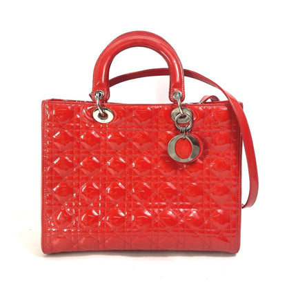 Christian Dior Red Color Leather Handbag Shoulder Bag ()