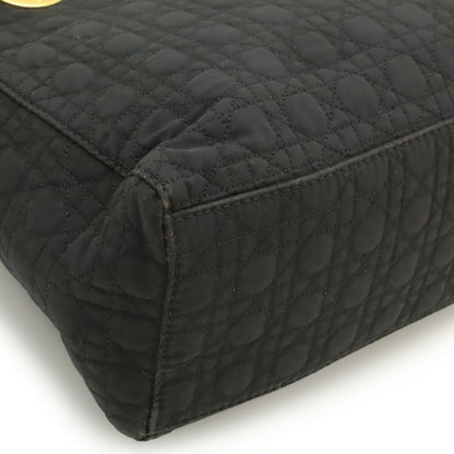 Christian Dior Lady Dior Black Nylon Handbag Tote Bag ()