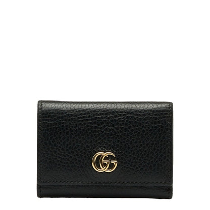 GUCCI GG Marmont Double G Trifold Wallet L-shaped 644407 Black Leather Women's