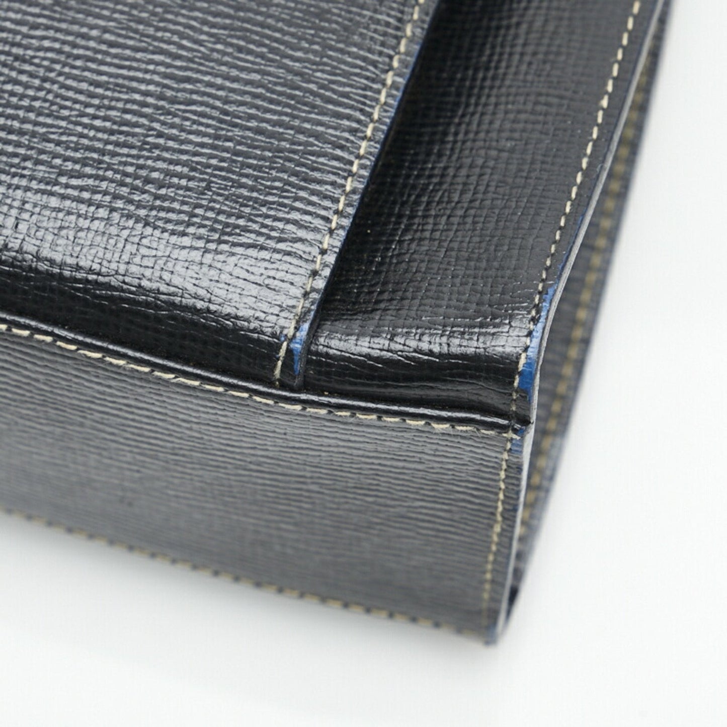 Celine tote bag shoulder black leather ladies