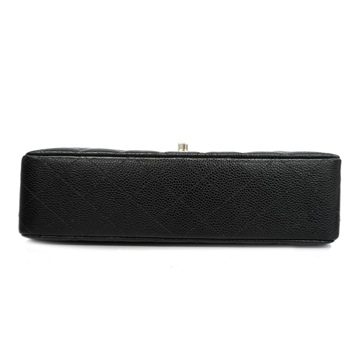 ChanelAuth  Matelasse W Flap W Chain Women's Caviar Leather Shoulder Bag Black