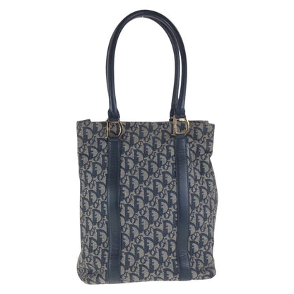 Christian Dior Navy Canvas Leather Shoulder Bag Tote Bag ()