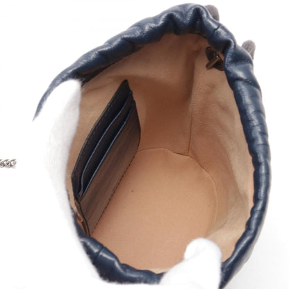 Gucci Navy White Leather Shoulder Bag