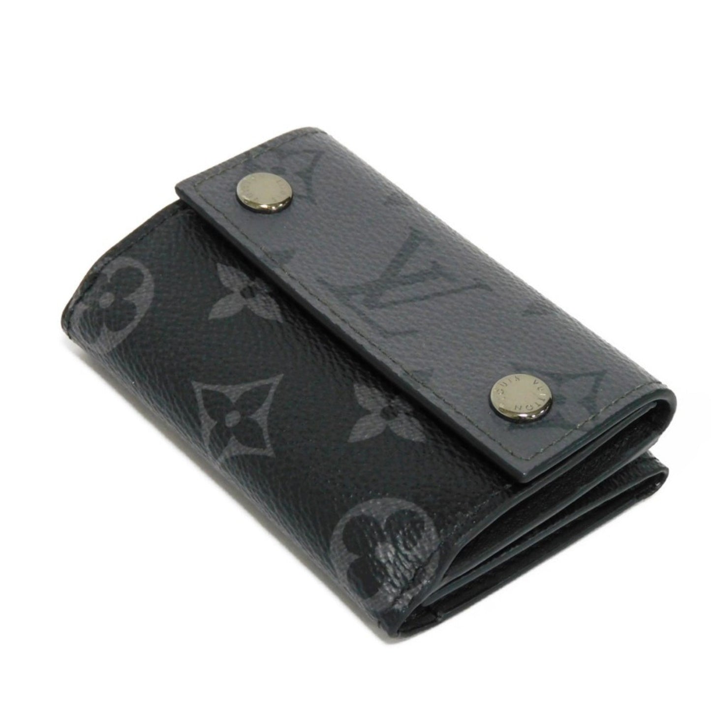 LOUIS VUITTON Trifold Wallet Discovery Compact W Snap Monogram Eclipse Reverse M45417 Men's Billfold