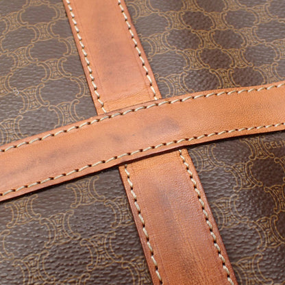 Celine Boston Bag Women's Brown PVC Leather Macadam