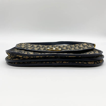 Christian Dior Navy Canvas Shoulder Bag ()