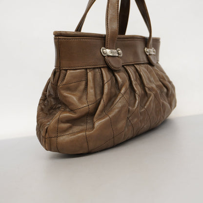 CHANEL   Matelasse Handbag Women's Leather Handbag Brown