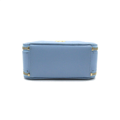 CHANEL 2WAY Vanity ChainShoulder Blue Caviar Skin [Grained Calf]