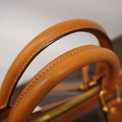 Celine  Macadam Boston Bag Men,Women,Unisex PVC,Leather Brown