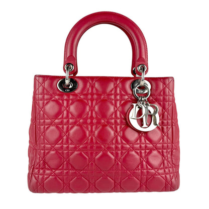 Christian Dior Red Color Leather Handbag Shoulder Bag ()