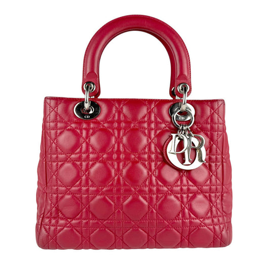 Christian Dior Red Color Leather Handbag Shoulder Bag ()