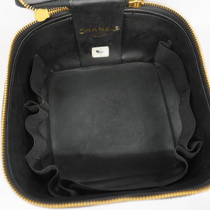 ChanelAuth  Vanity Bag Women's Caviar Leather Vanity Bag Black